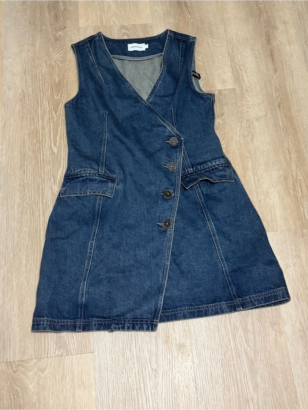 Denim wrap mini dress